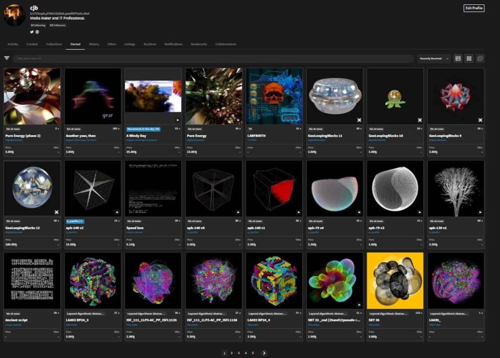 Chris Borkowski's Digital Art Collection and Community Profile at Objkt.com