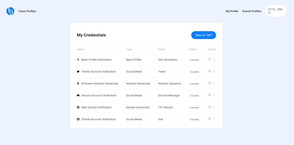 Tesos Profiles operates similarly to social media websites that allow users to enter in biographical information. Tell the NFT Art community who your are. Some profile options will require additional verification with social media and personal web servers