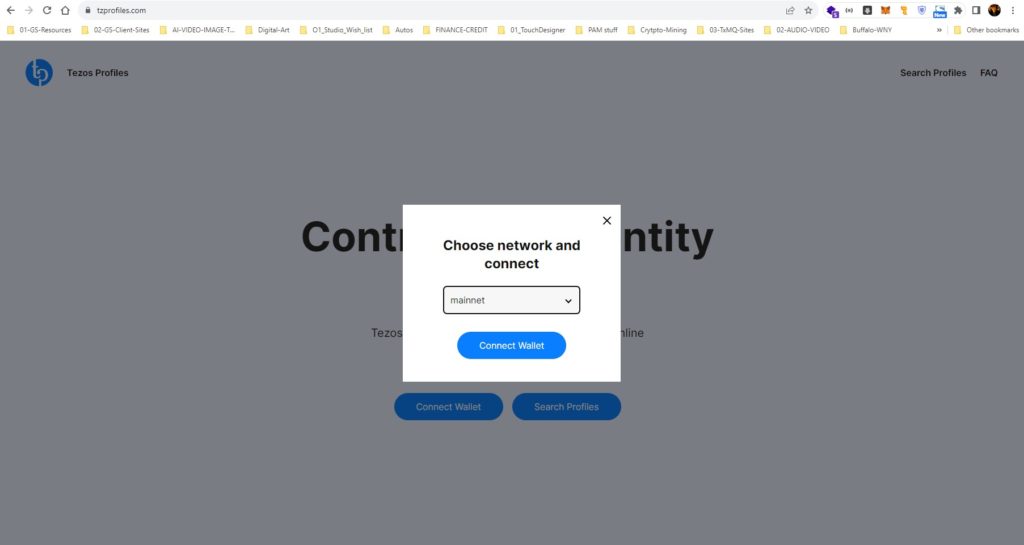 Tezsos Profiles allows the owner of a blockchain address to create social media like profiles that contain biographical information are transportable to various NFT Art based web sites